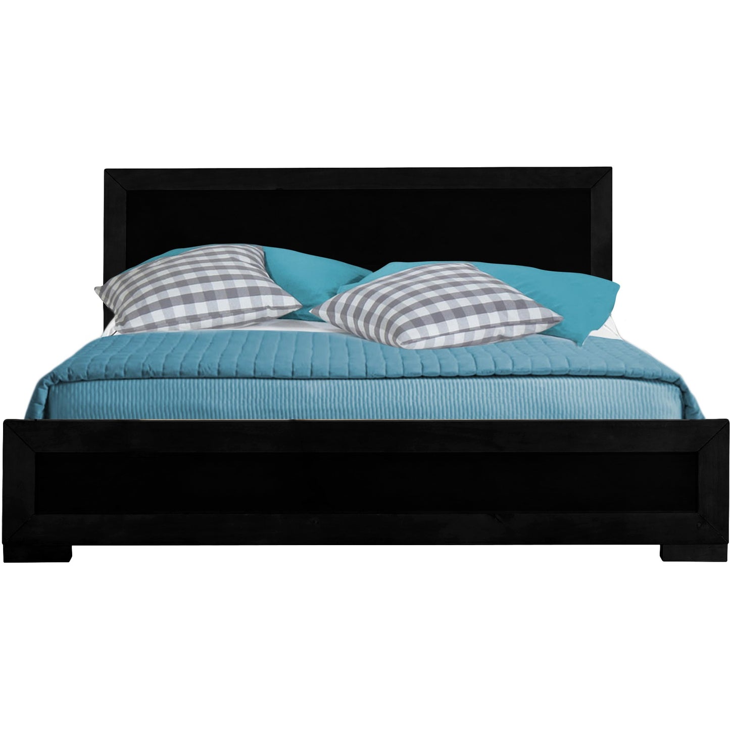 Black Wood Twin Platform Bed-1
