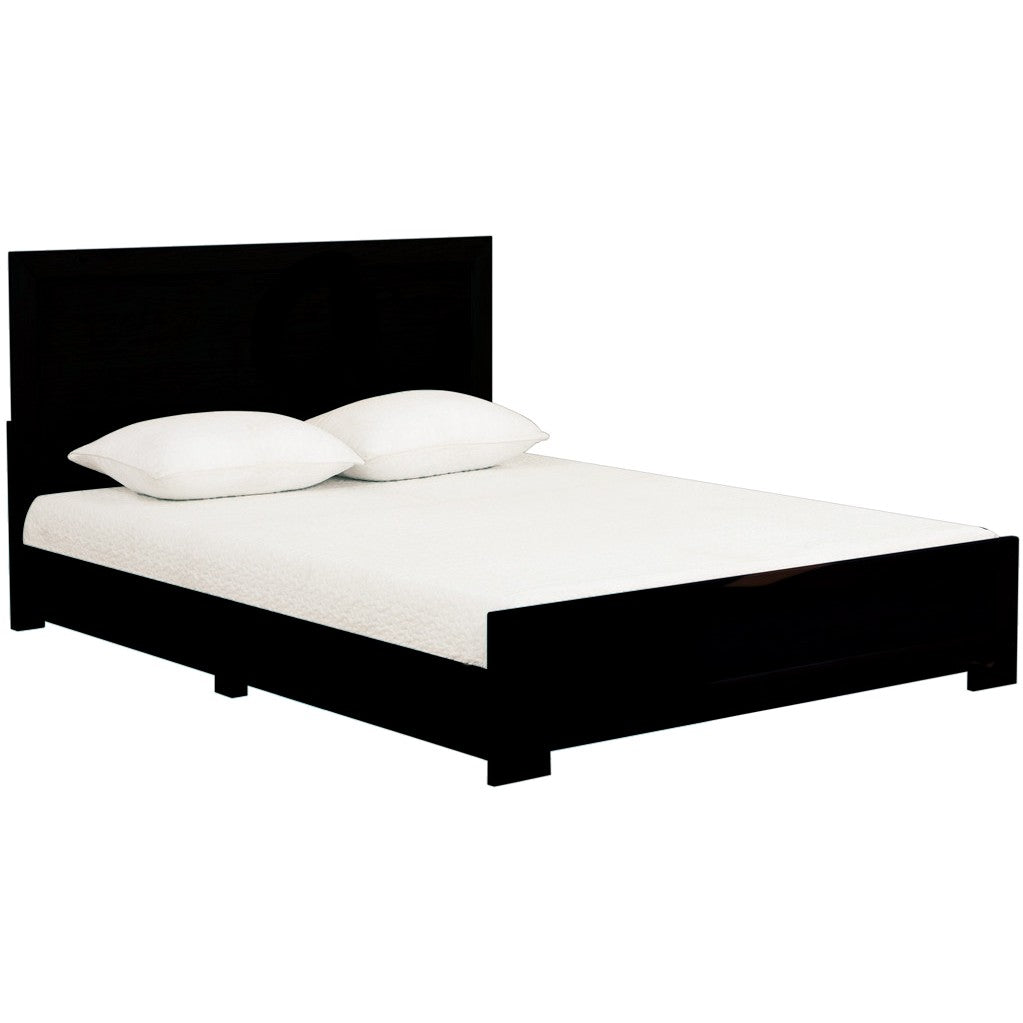 Black Wood Twin Platform Bed-2