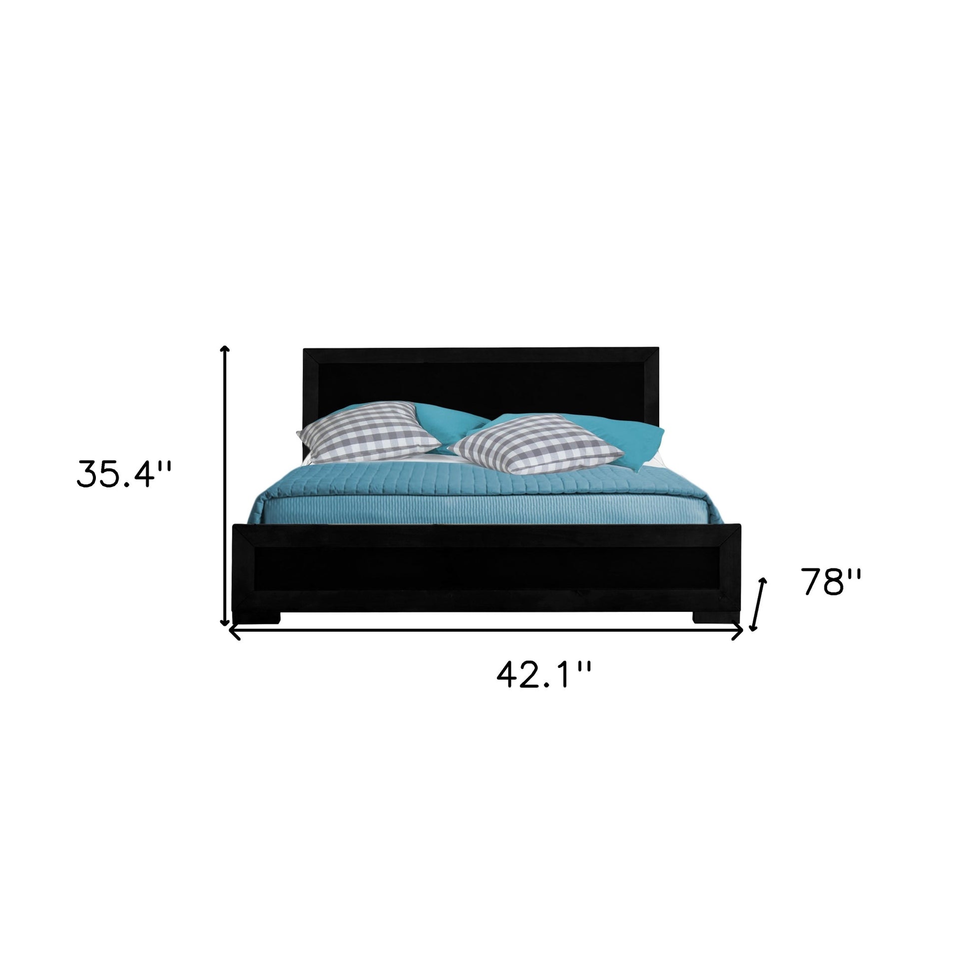 Black Wood Twin Platform Bed-4