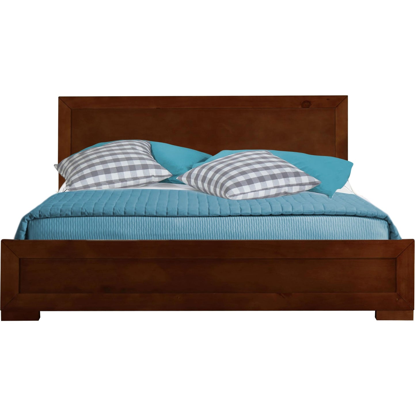 Walnut Wood Twin Platform Bed-1
