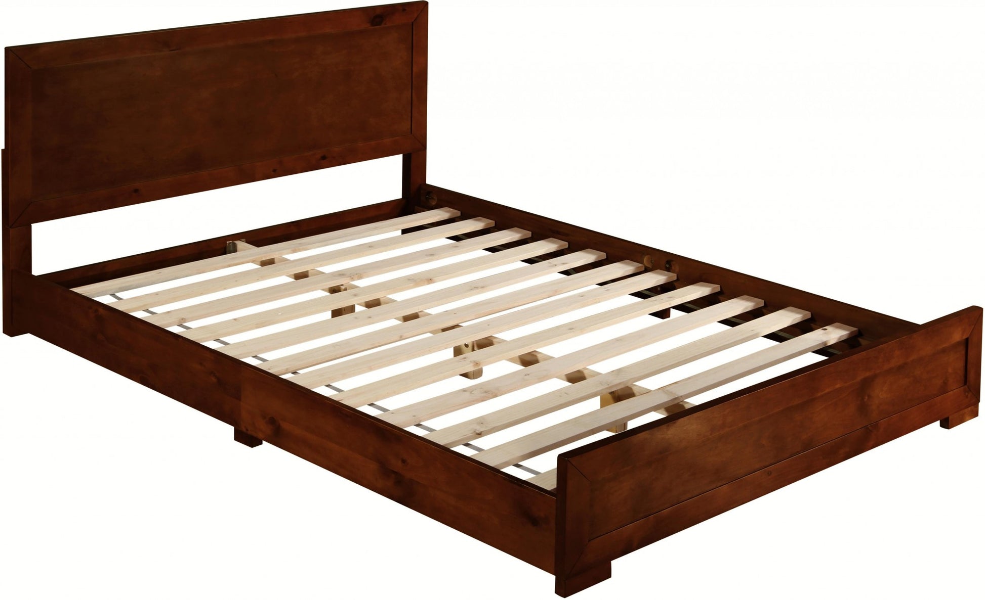Walnut Wood Twin Platform Bed-2