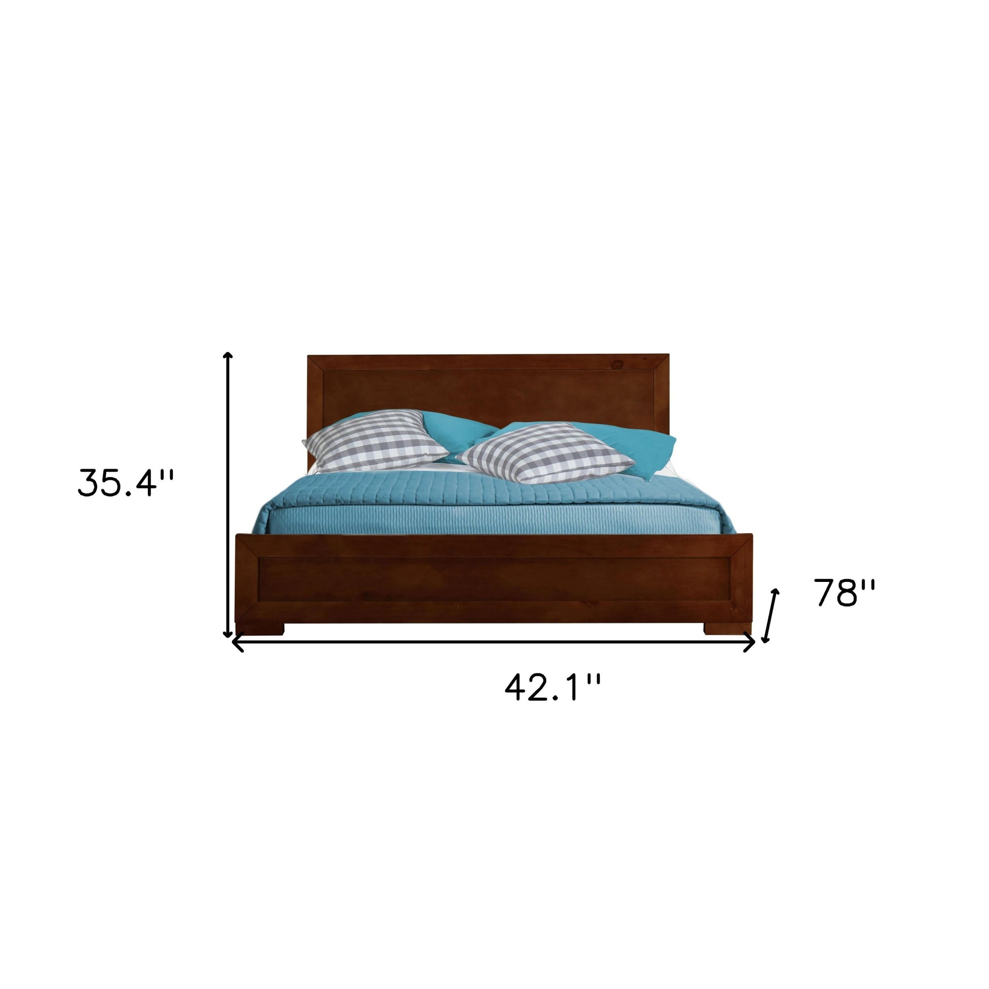 Walnut Wood Twin Platform Bed-4
