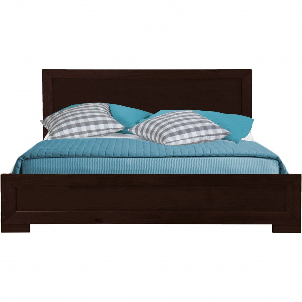Espresso Wood Twin Platform Bed-1