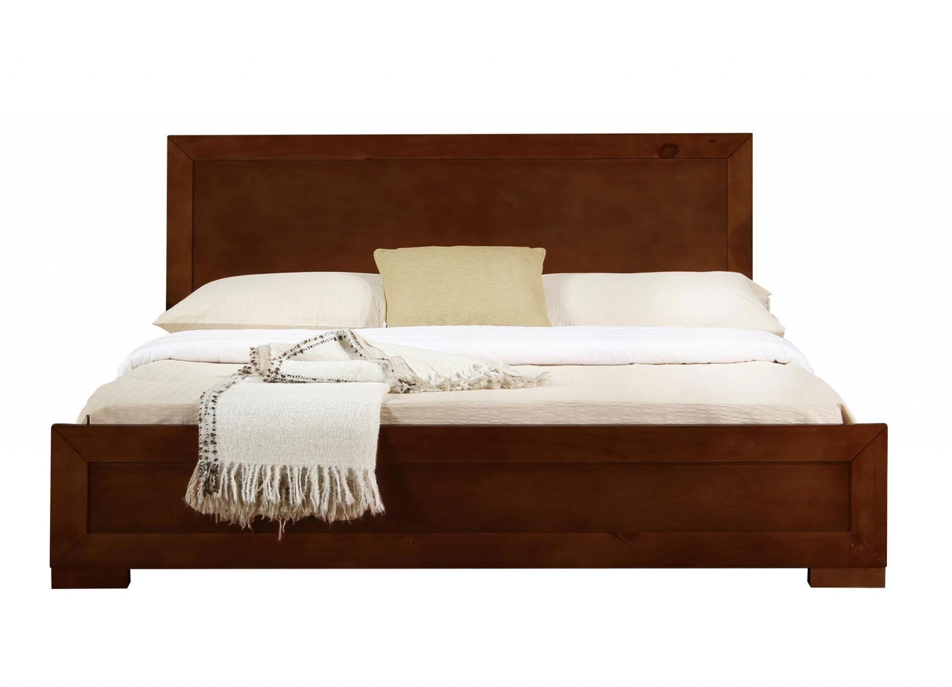 Walnut Wood Twin Platform Bed-1