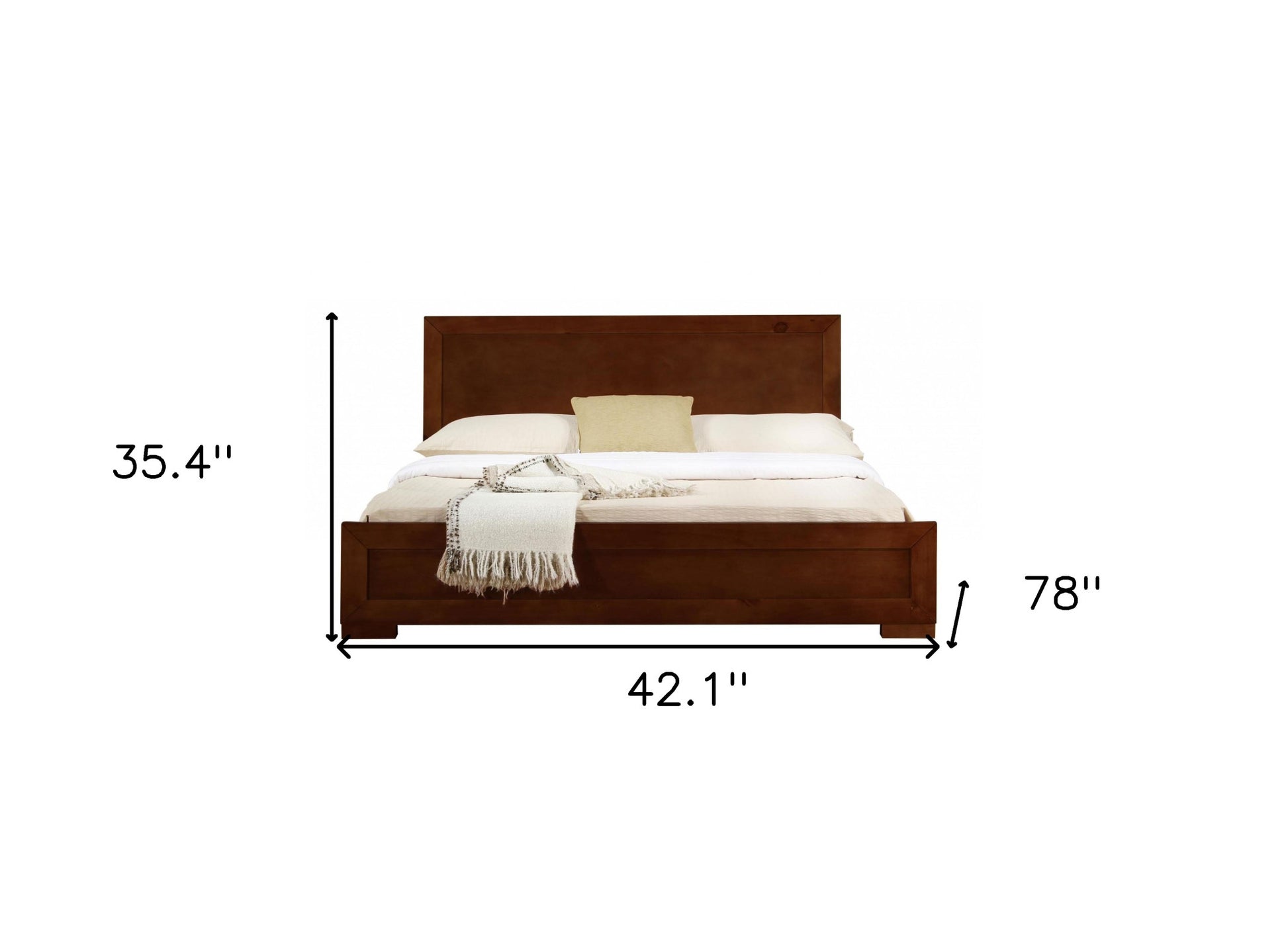 Walnut Wood Twin Platform Bed-4