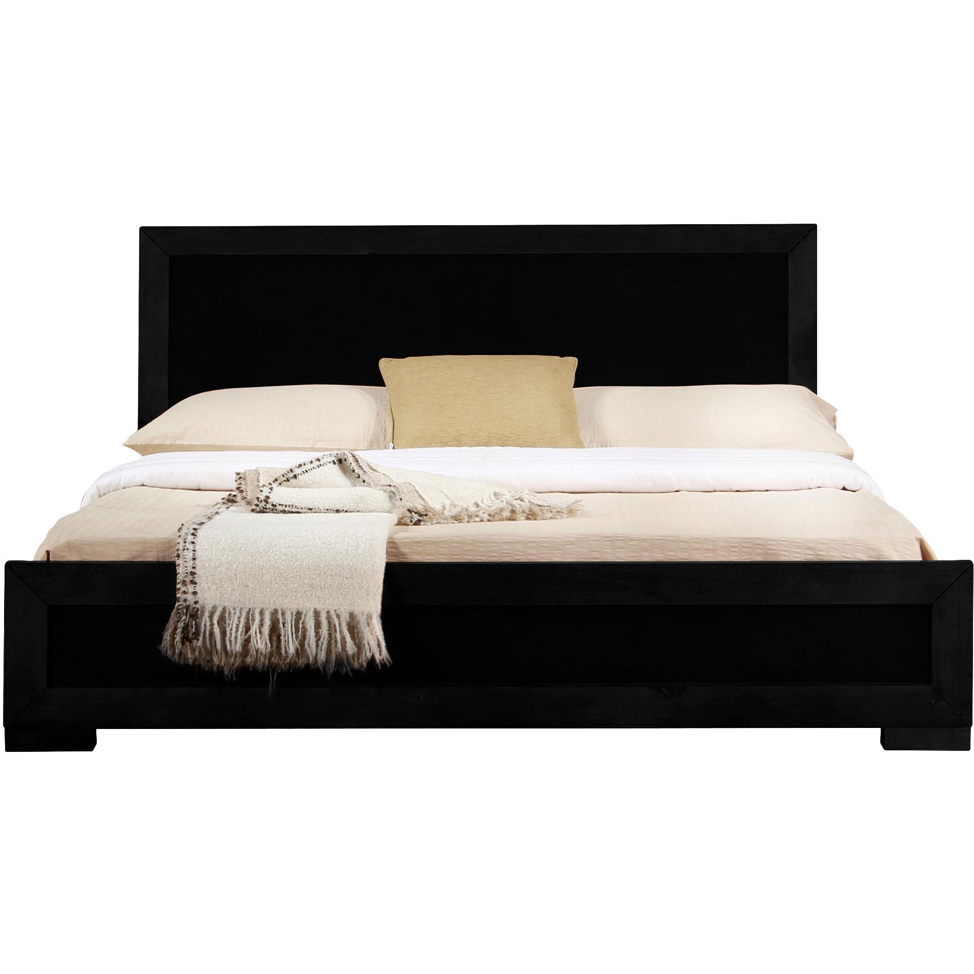 Black Wood Twin Platform Bed-1