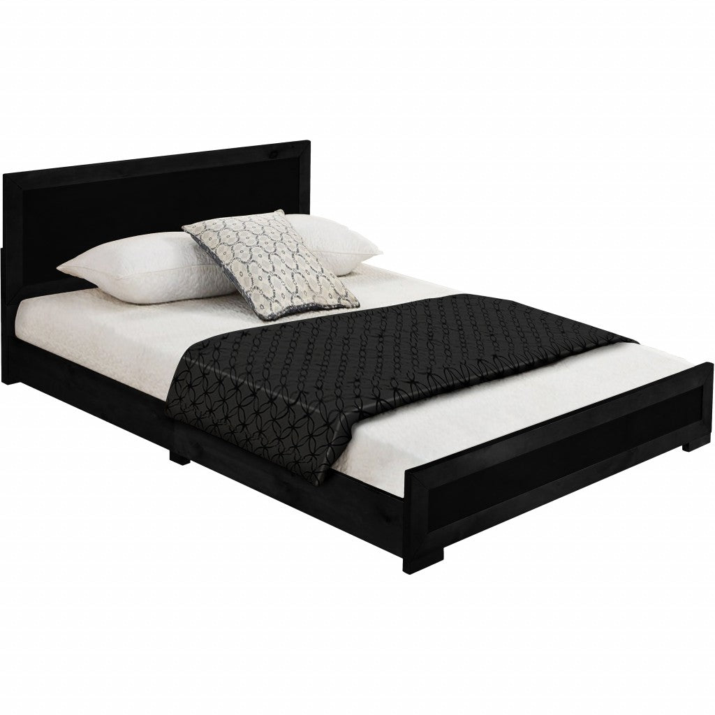 Black Wood Twin Platform Bed-2