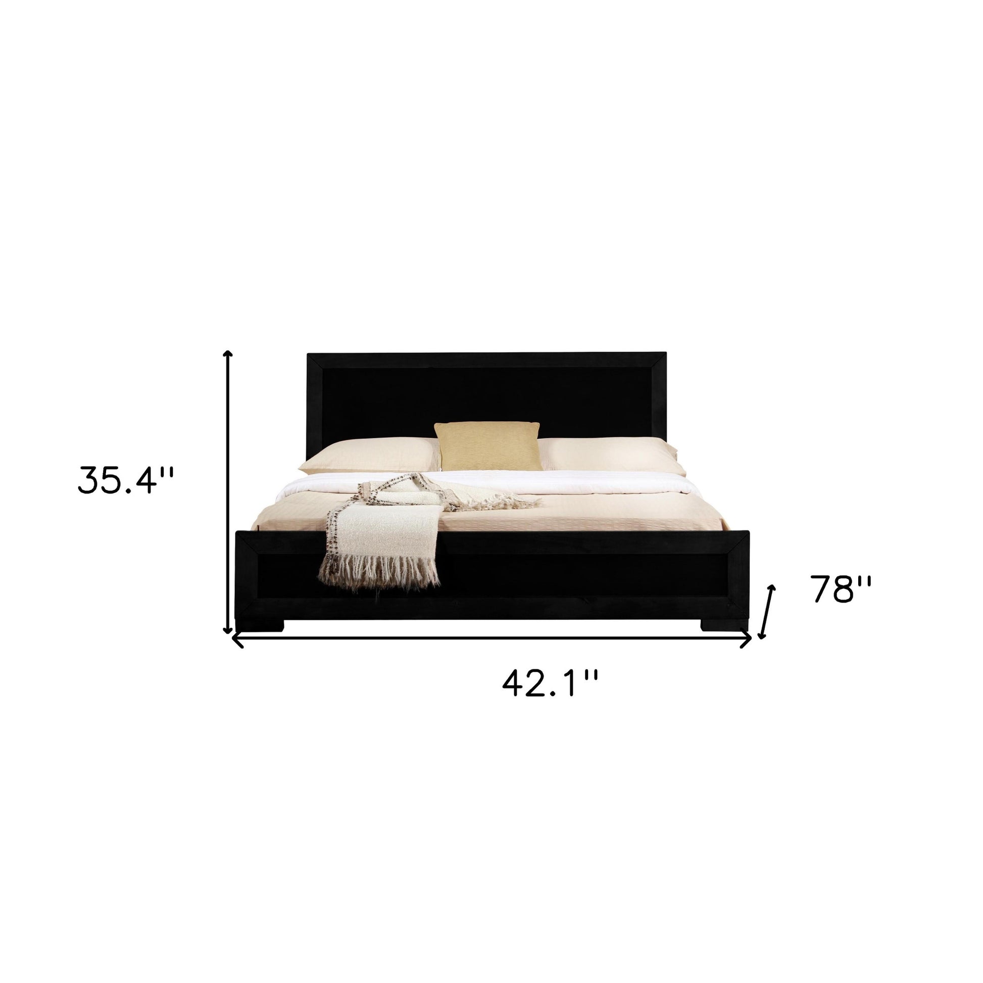 Black Wood Twin Platform Bed-4