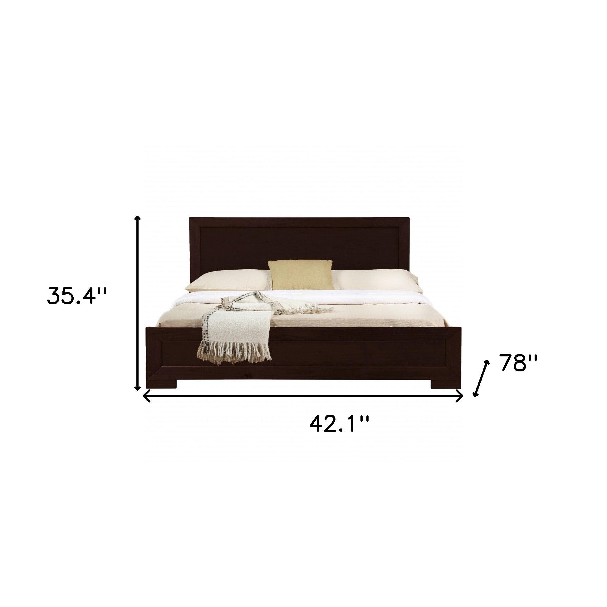 Espresso Wood Twin Platform Bed-3
