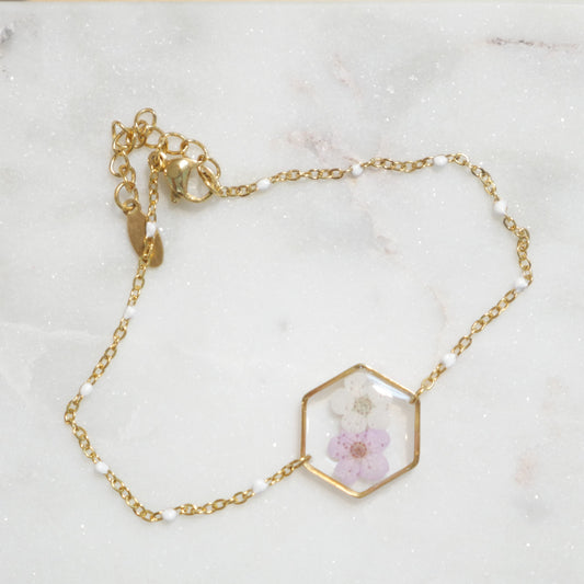 Edition spéciale - Bracelet duo Sofia - Lila et blanc