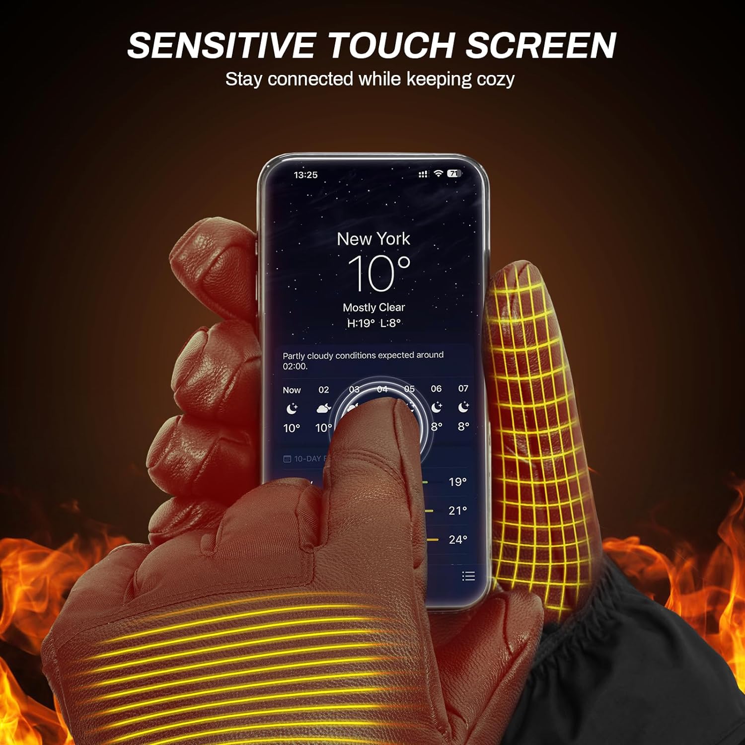 ANTARCTICA GEAR Winter Ski Gloves Rechargeable Heating Warm Gloves for Motorcycle-2