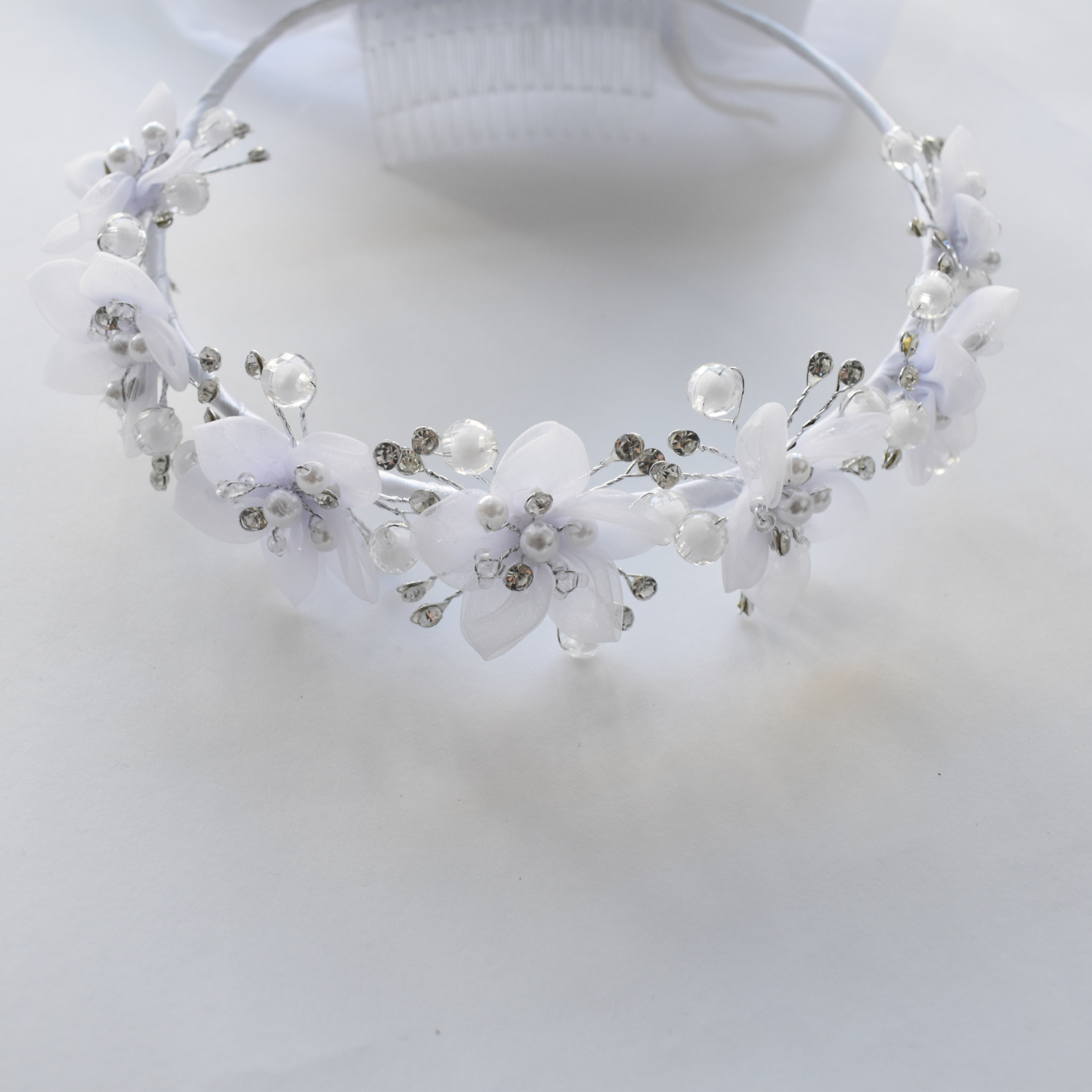 Flowers bow veil for girls dresses-1
