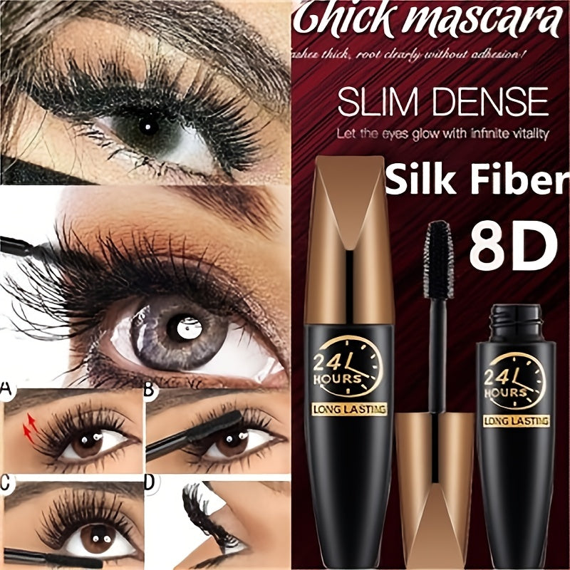 1Pcs 8D Silk Fiber Lash Mascara Waterproof Mascara For Eyelash Extension Black Thick Eye Lashes Curler Cosmetic