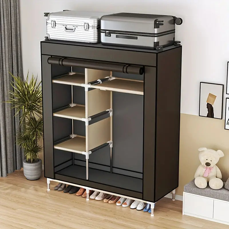 Modern Clothes Storage Wardrobe with Dustproof Cover-2