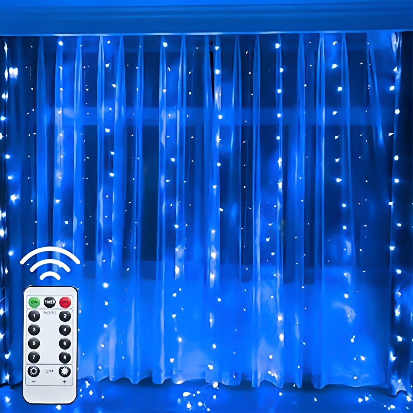 300 LED Warm Fairy Curtain Lights, 9.8 x 9.8ft - USB Powered, 8 Lighting Modes with Remote Control, Perfect for Bedroom & Party Decor, Includes Hook for Easy Hanging, LED Lights for Bedroom