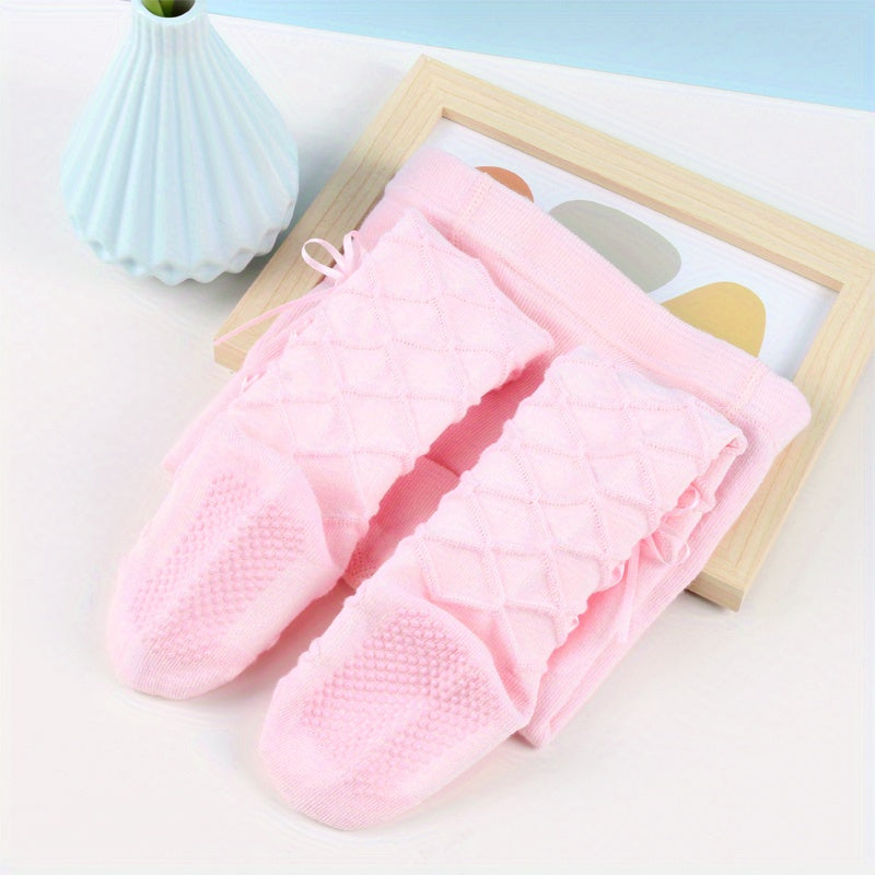 Adorable Baby Leggings With Soft Combed Cotton And Slip-on Pantyhose In Rose Petal Design