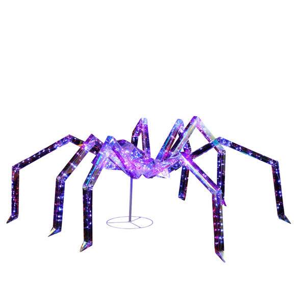 3ft Prism Spider, Illusion, 340 Purple Copper Wire Light, 4.5V 3.6W Halloween Standing Decoration US Specification