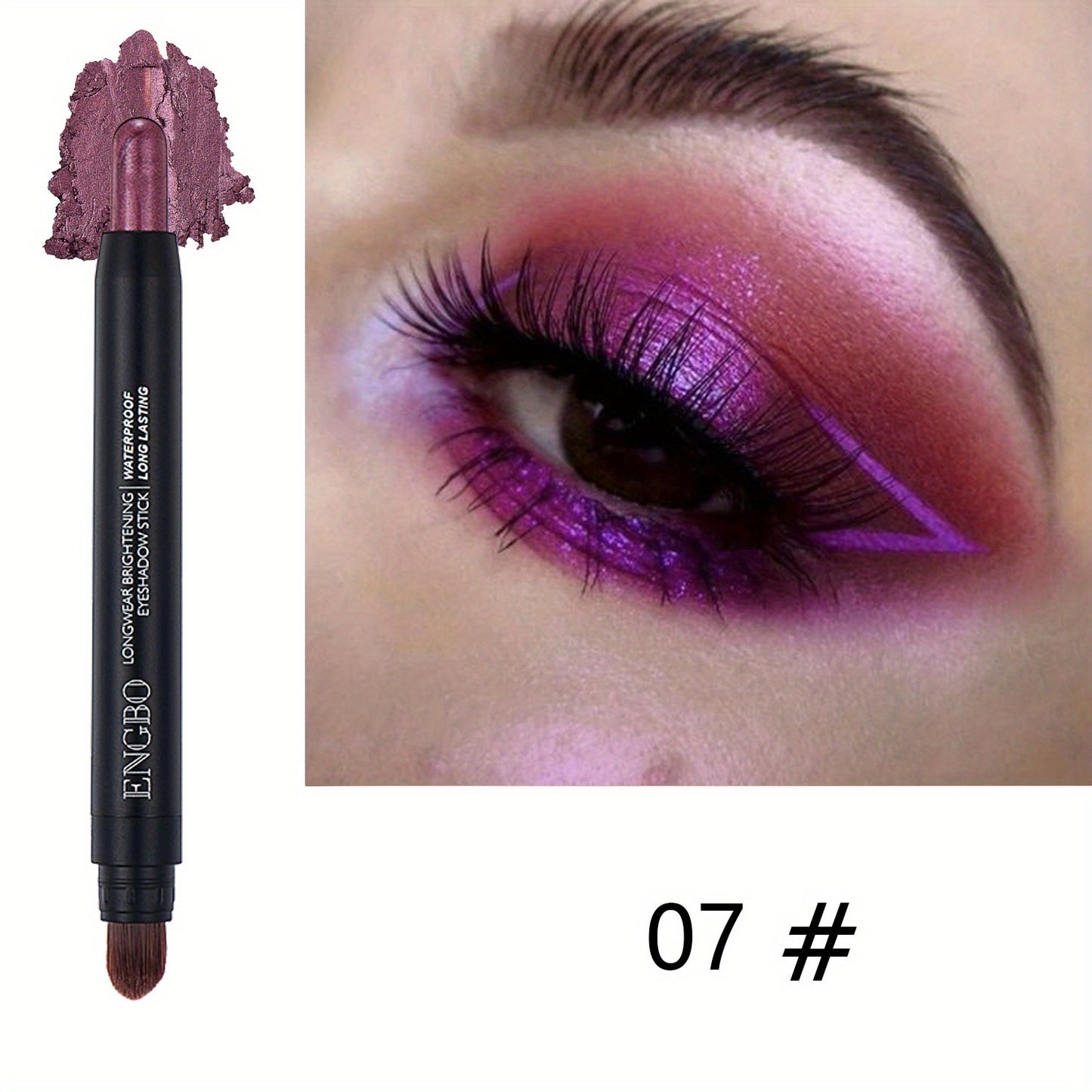12-Color Smudge-Proof Eyeshadow Stick with Brush Head - Glitter, Matte, and Shimmer Crayon for Long-Lasting Makeup For Music Festival