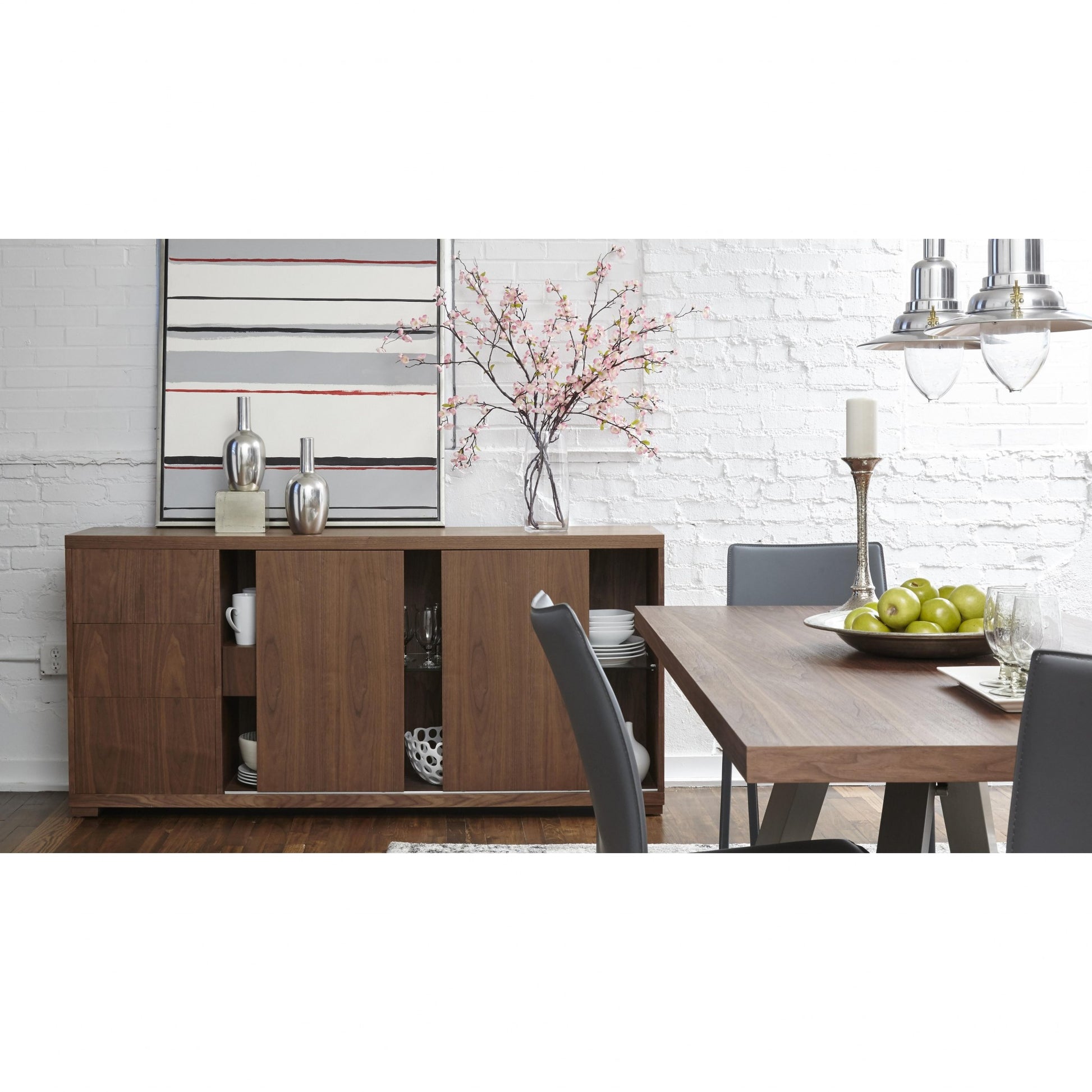 Set of Two Gray Upholstered Leather Dining Side Chairs-8