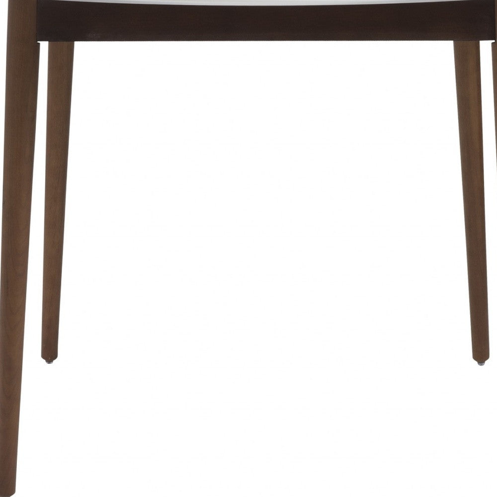 47" White And Brown Rounded Dining Table-6