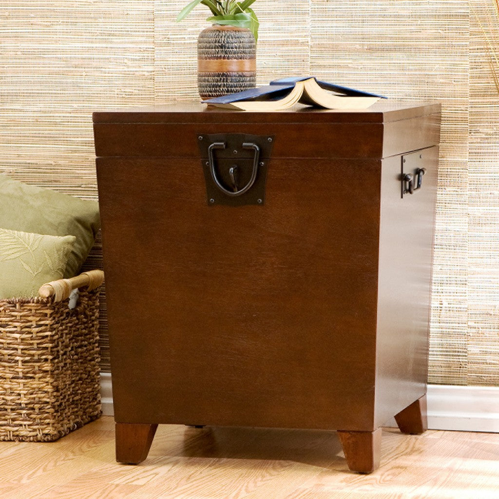 24" Brown Solid Wood And Manufactured Wood Square End Table-7