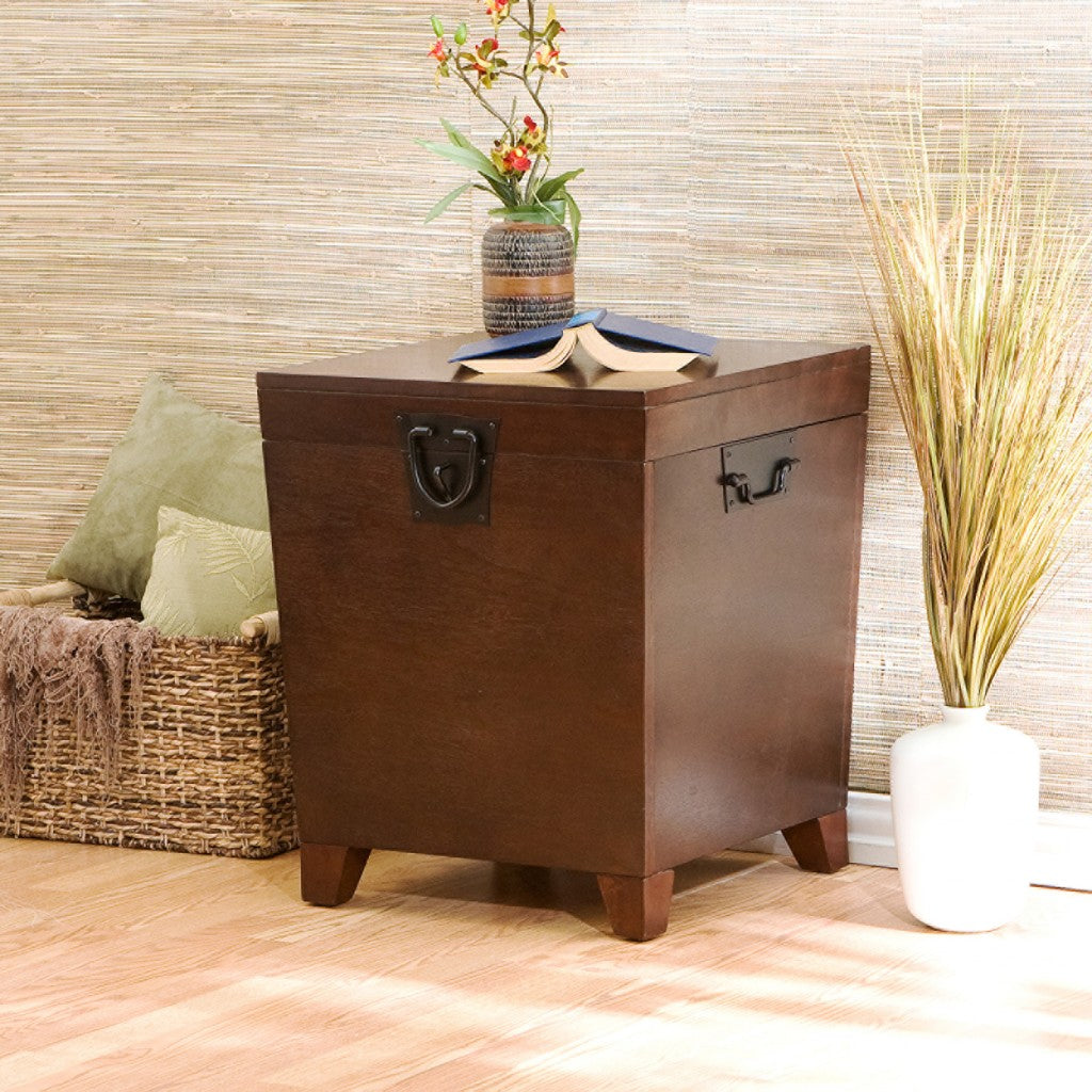 24" Brown Solid Wood And Manufactured Wood Square End Table-8