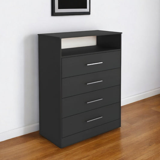 31" Black Four Drawer Vertical Dresser-0