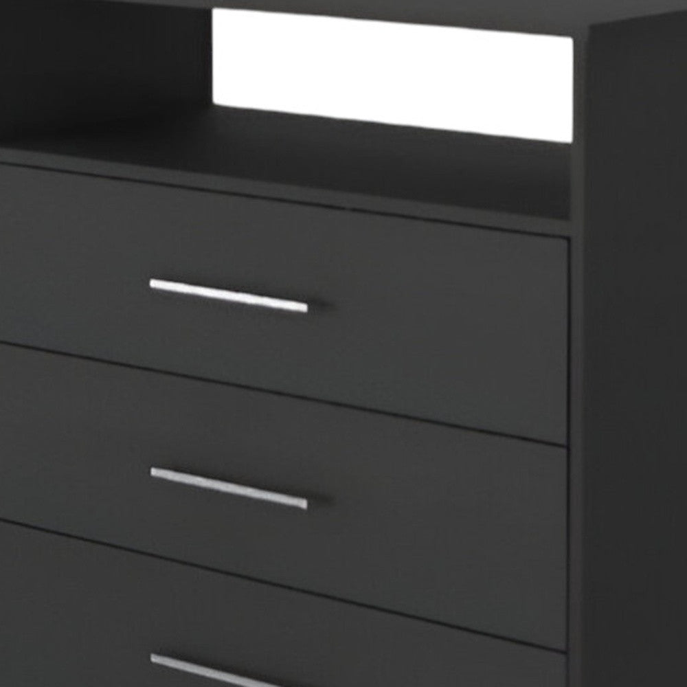 31" Black Four Drawer Vertical Dresser-4
