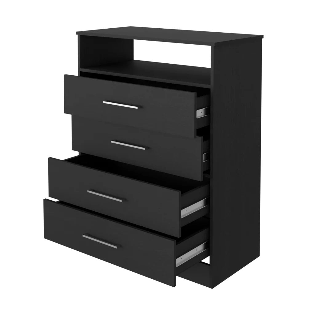 31" Black Four Drawer Vertical Dresser-2