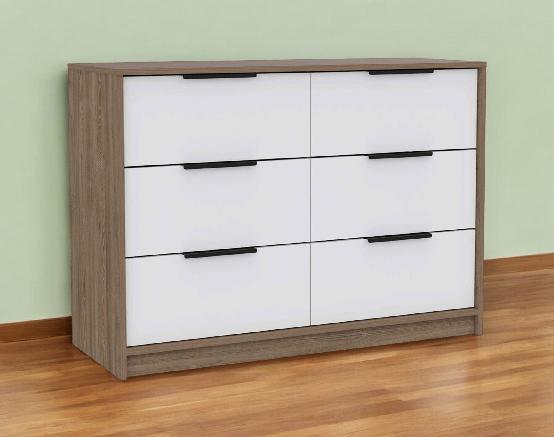 42" Brown and White Four Drawer Dresser-0
