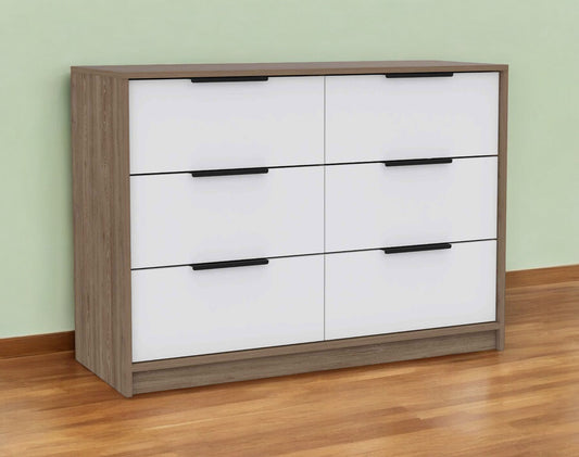 42" Brown and White Four Drawer Dresser-0