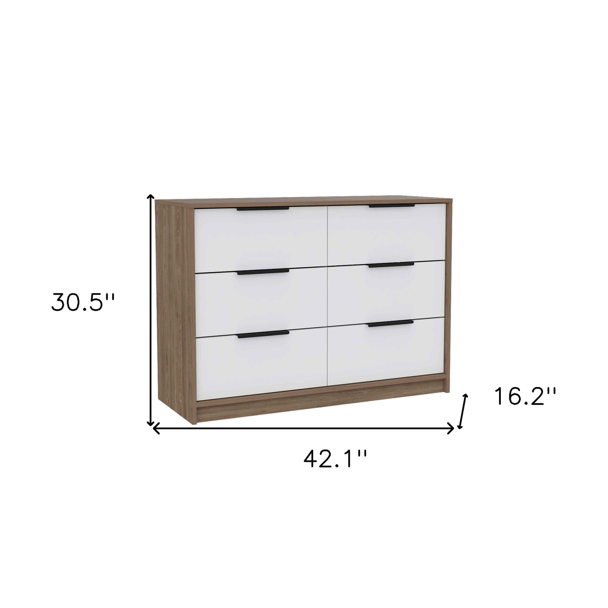 42" Brown and White Four Drawer Dresser-6