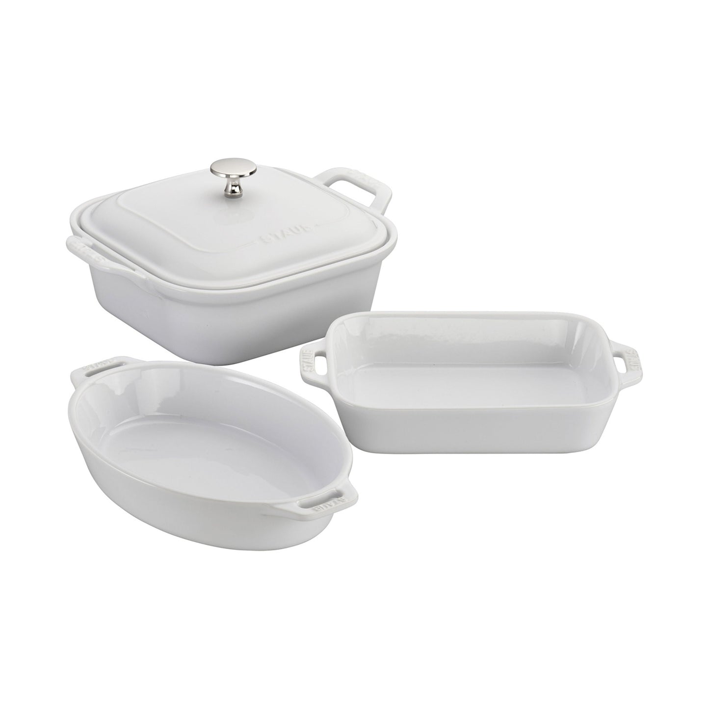 STAUB Ceramique Mixed Baking Dish Set White 4 Piece-0