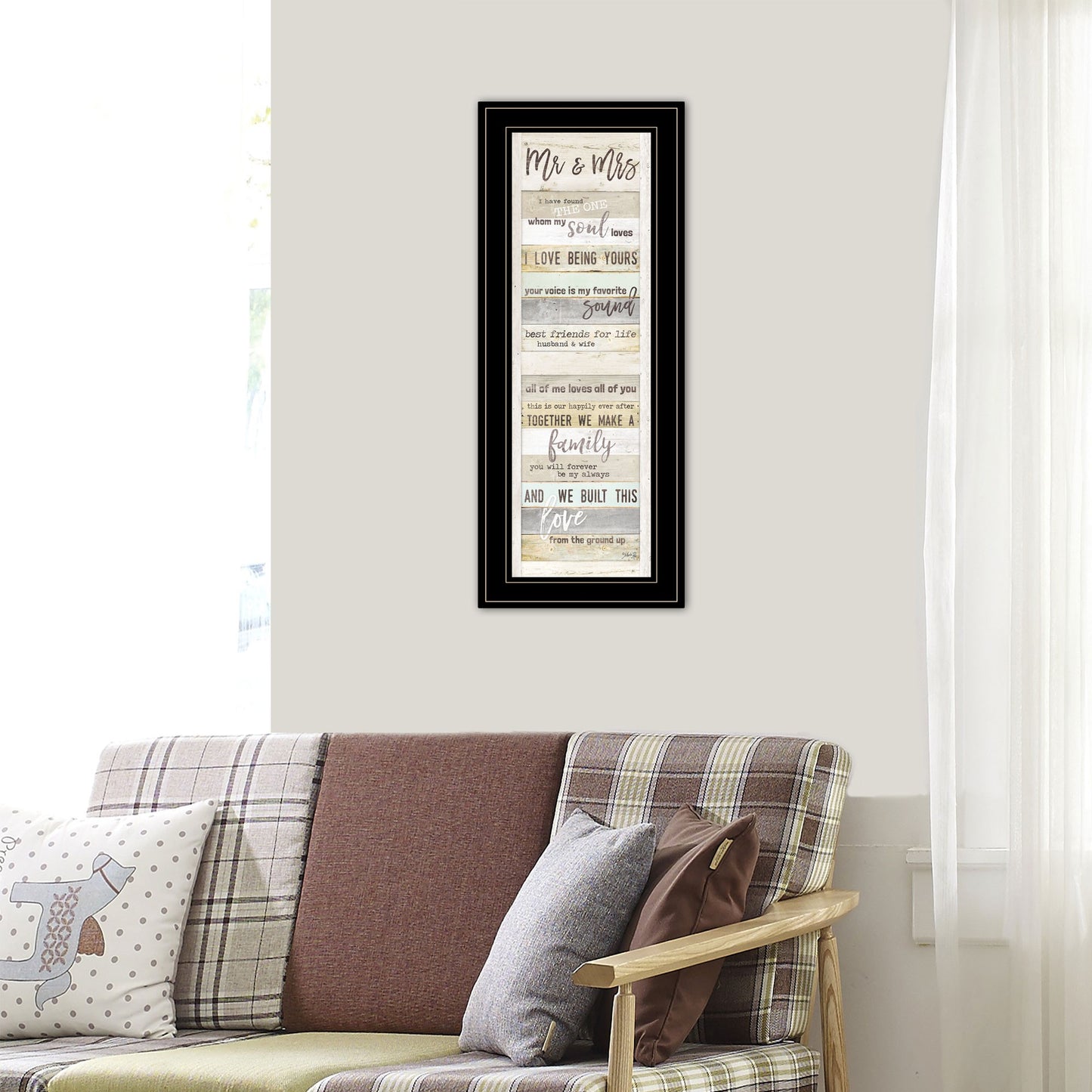 Mr and Mrs 1 Black Framed Print Wall Art-3