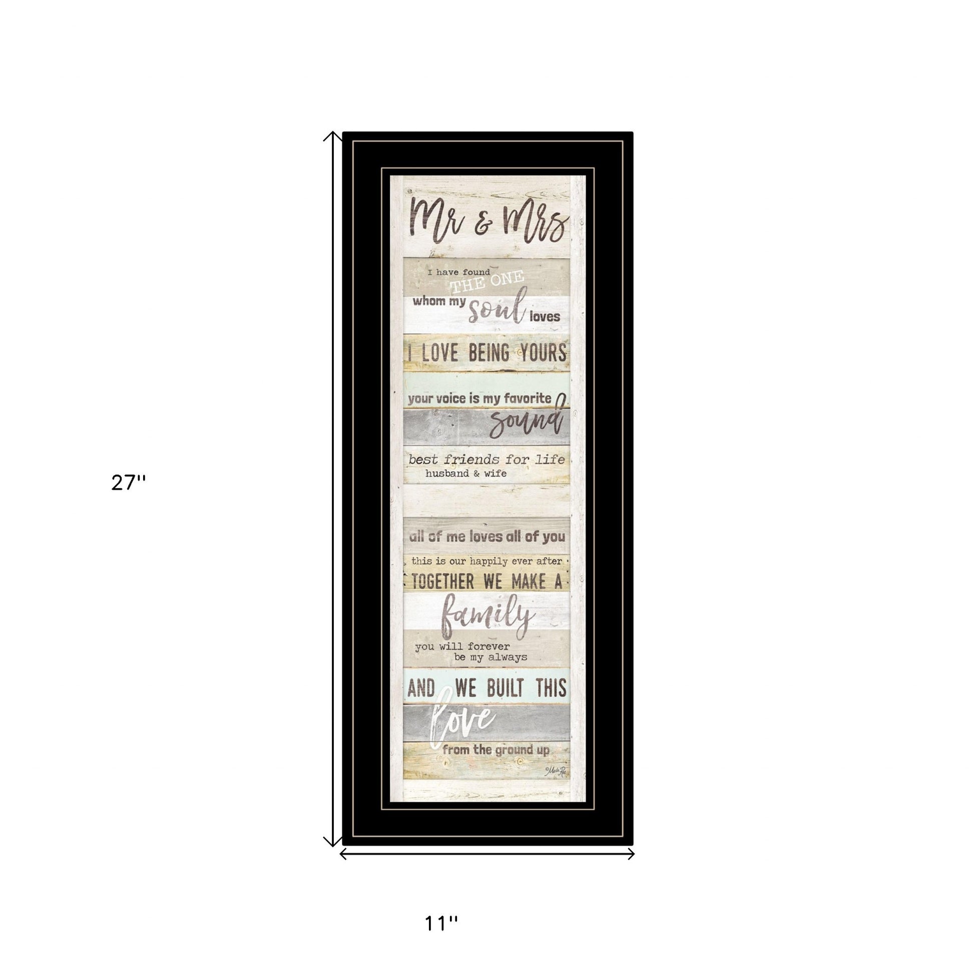 Mr and Mrs 1 Black Framed Print Wall Art-4