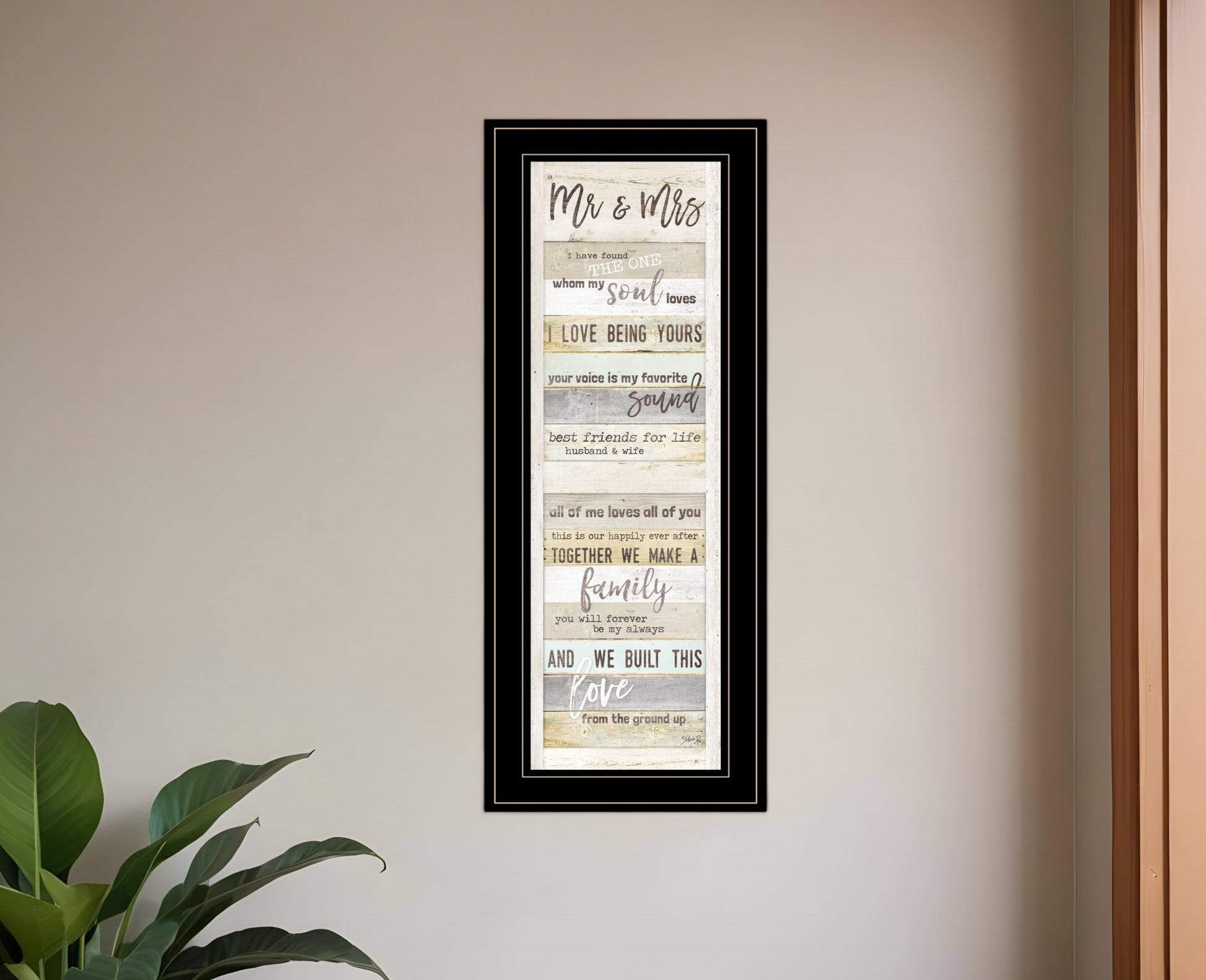 Mr and Mrs 1 Black Framed Print Wall Art-0