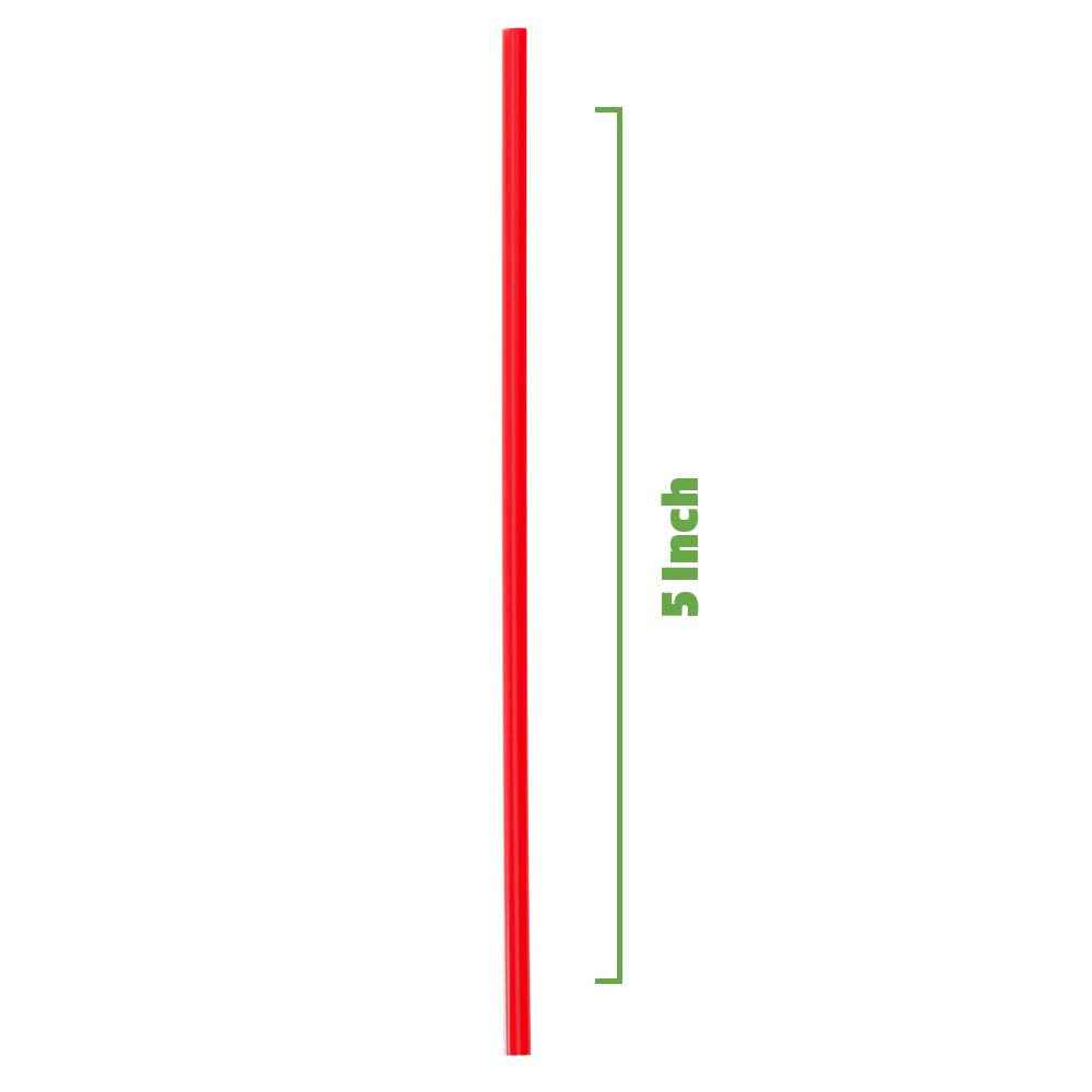 Red Sip Stirrers/Straws - 1000 Count - 5 Inch - Disposable Stir Sticks for Coffee & Cocktail - Canadian Distribution-1