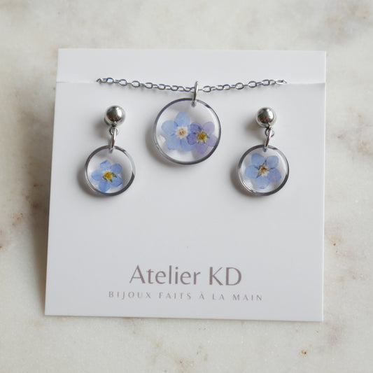 Parure Myosotis - rond(petit)