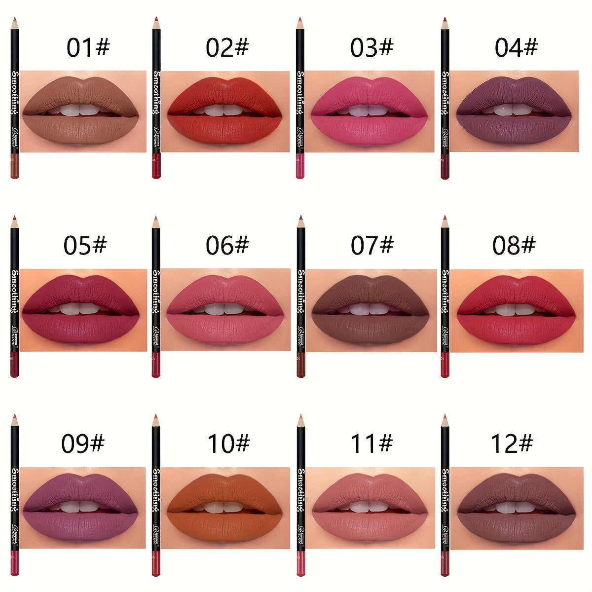 12 pcs Matte Lipstick Set with Lip Liner Pencil - Long-Lasting, Professional-Quality, Perfect for Valentine's Day Gifts