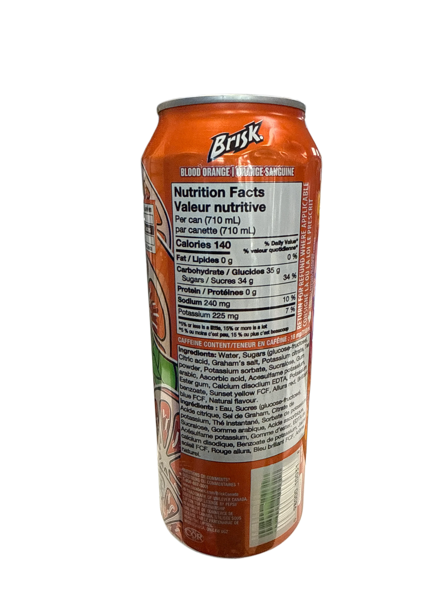 Brisk Blood Orange Iced Tea Tall Can 710ML - U.S Edition
