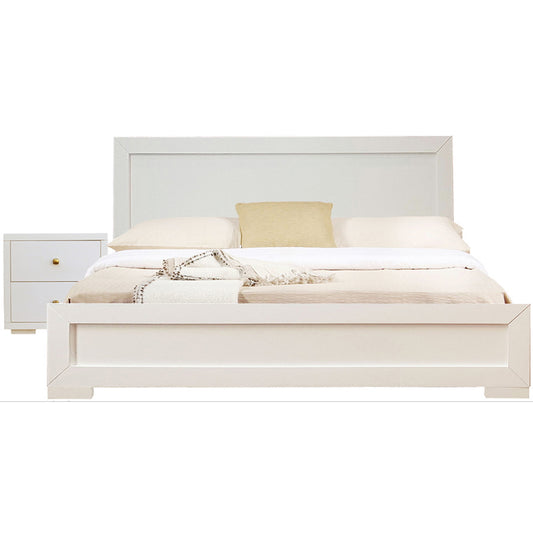 Moma White Wood Platform Twin Bed With Nightstand-0
