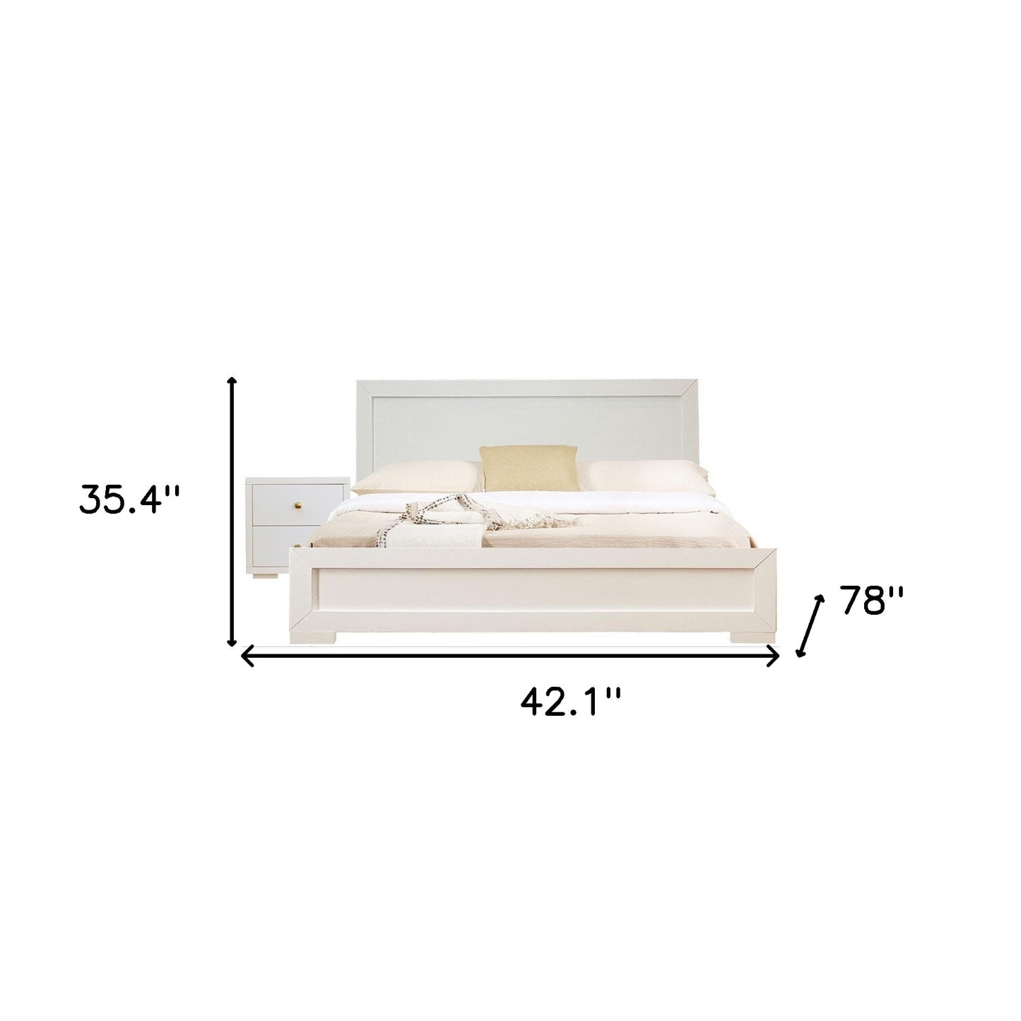 Moma White Wood Platform Twin Bed With Nightstand-7