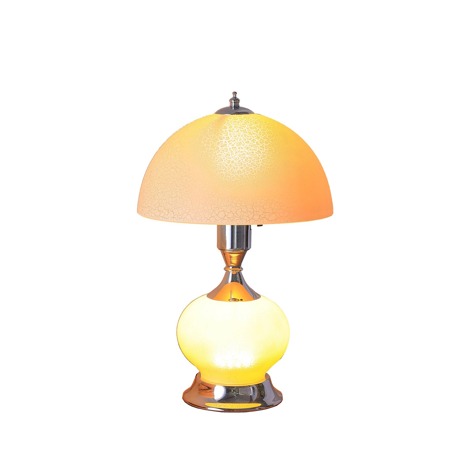 24" Silver Bedside Led Table Lamp With Pink Bowl Shade-2