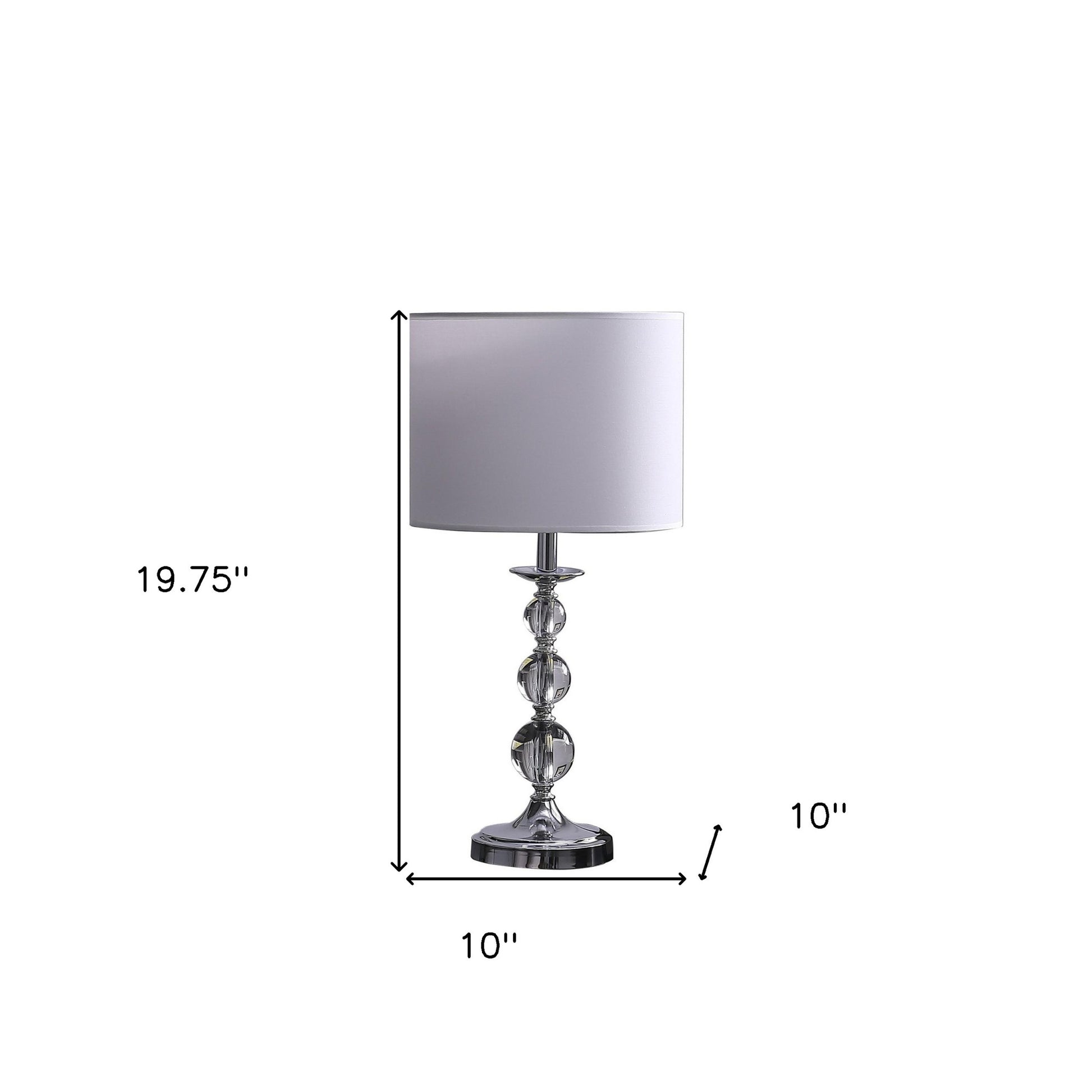 20" Silver Bedside Table Lamp With White Drum Shade-5