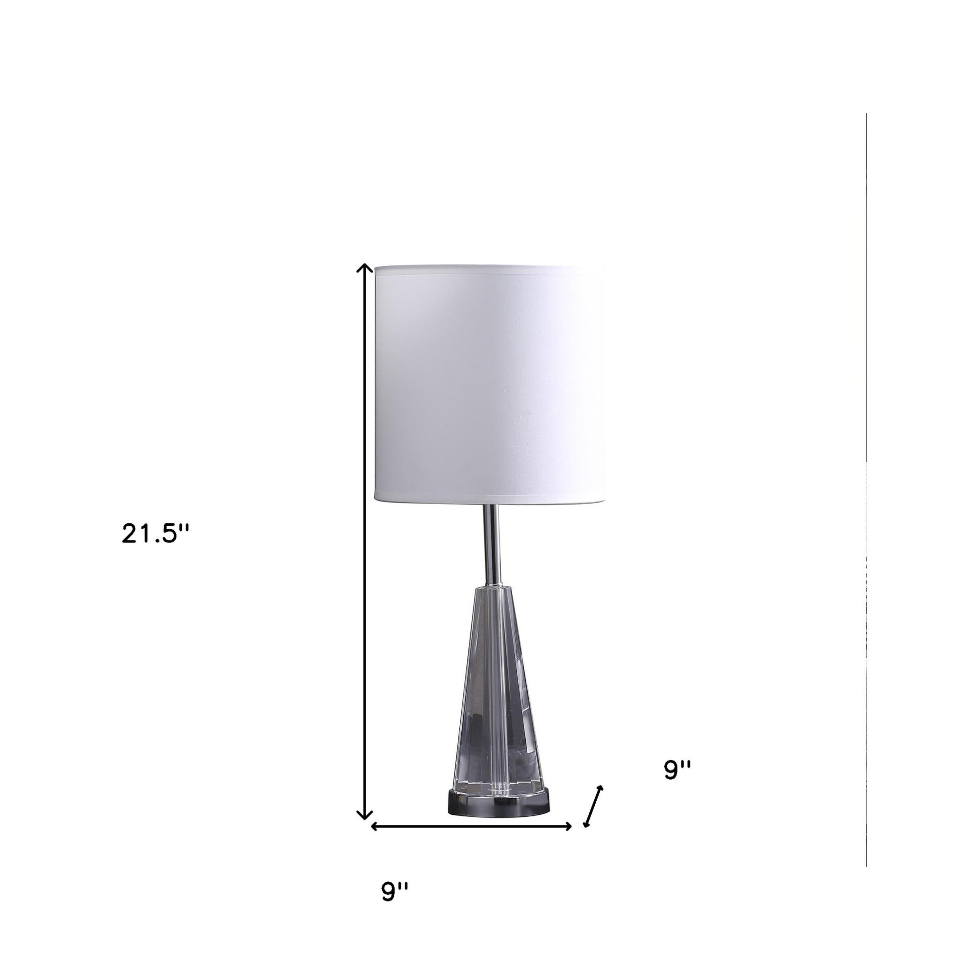 22" Silver Bedside Table Lamp With White Drum Shade-5