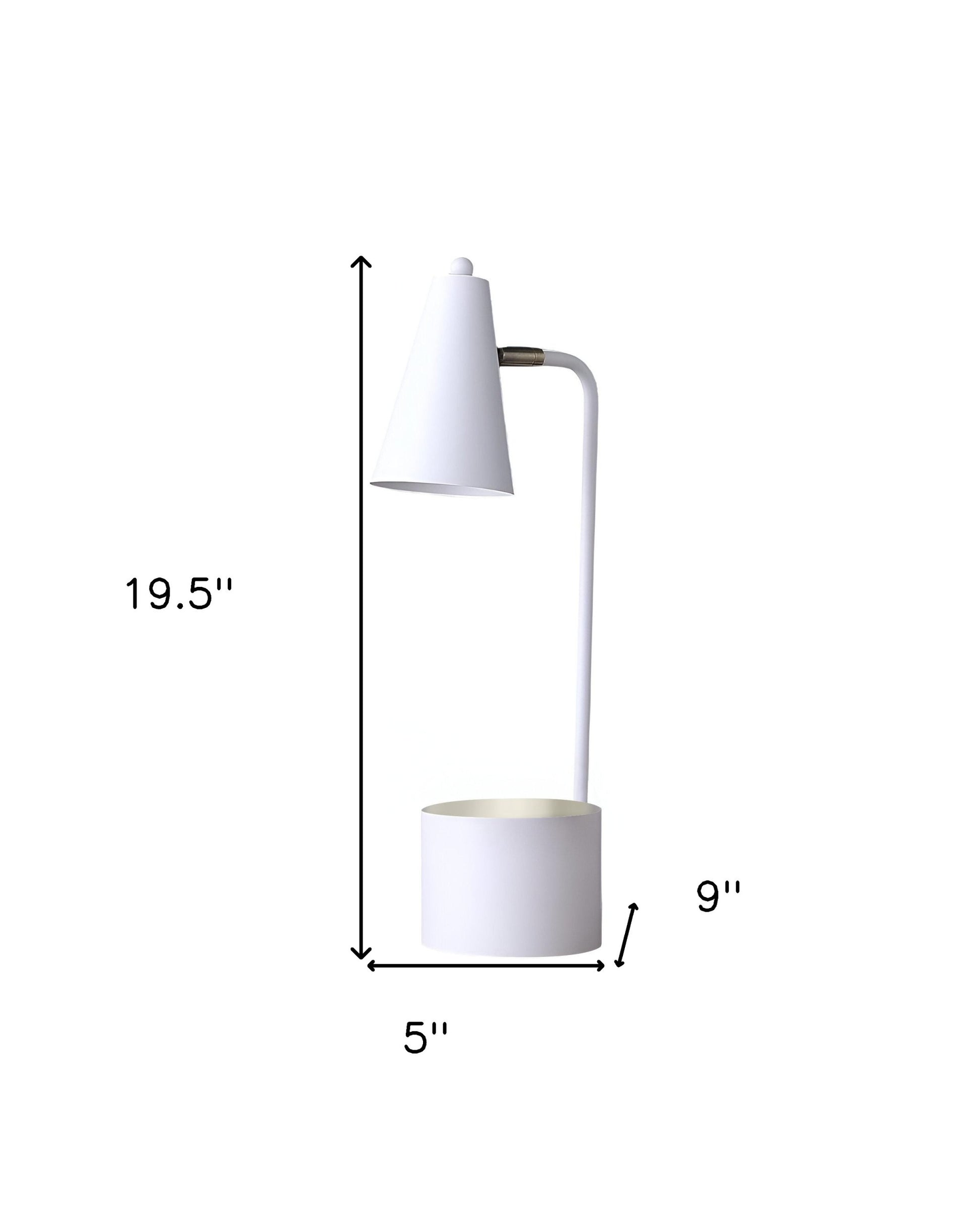 20" Compact White Student Metal Desk Lamp-4