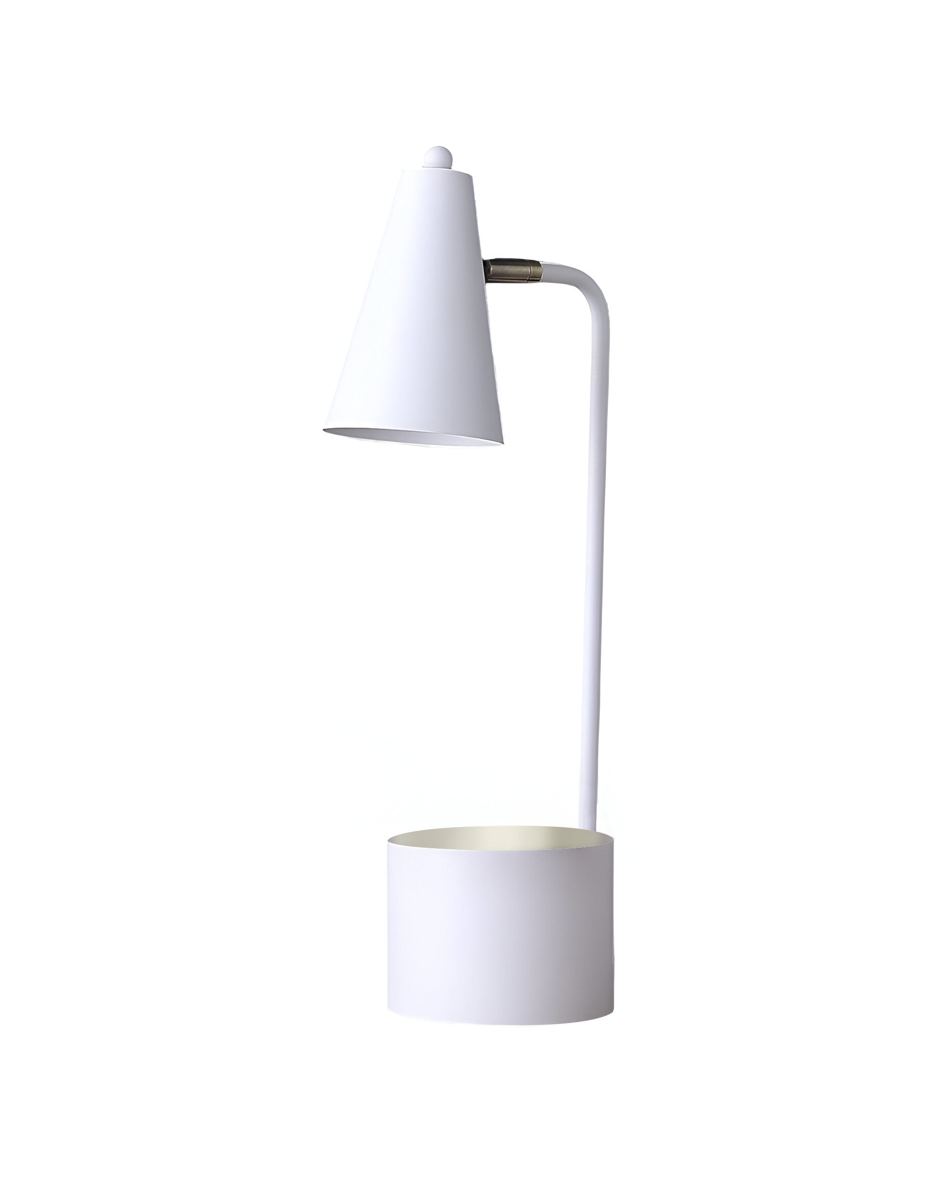 20" Compact White Student Metal Desk Lamp-1