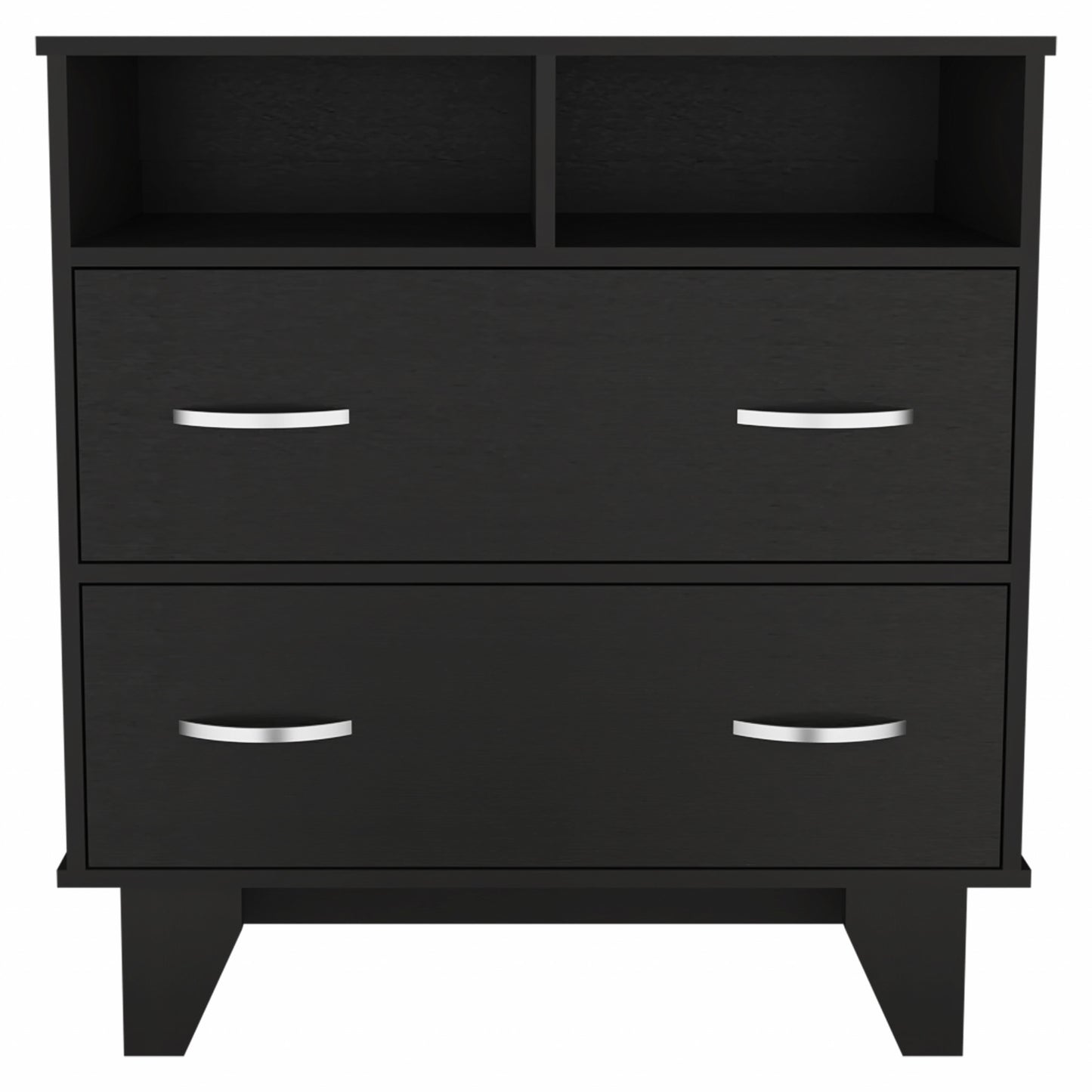 32" Black Manufactured Wood Two Drawer Dresser-0