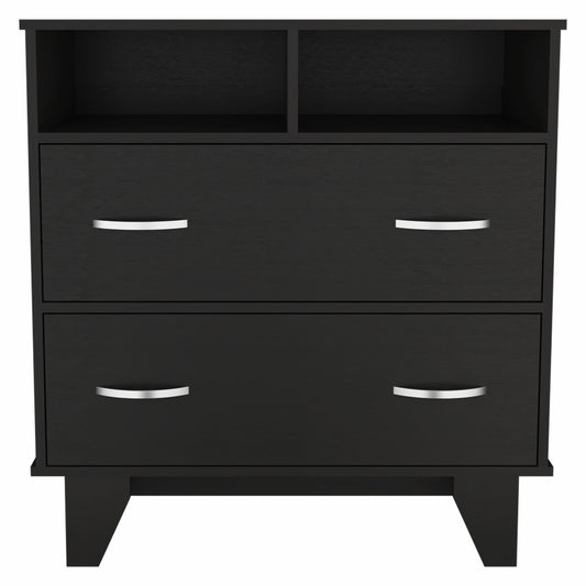 32" Black Manufactured Wood Two Drawer Dresser-0