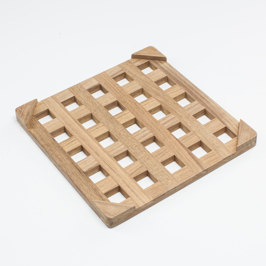 8.00 " Square Wood Trivet-1